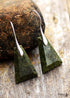 Boho Earrings, Dangle Earrings, Blue and Green Trapezoid
